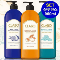 애경 ClABO 클라보 시트러스 샴푸린스세트 960ml X 2 청소년 비듬샴푸 약산성샴푸 모발샴푸 극손상, 트로피칼 시트러스 1세트