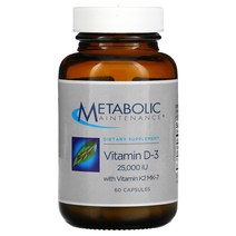 Metabolic Maintenance (메타볼릭 메인터넌스) Vitamin D 3 with Vitamin K2 MK 7 25 000 IU 60 Capsules옵션확인필수