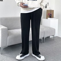 남자 기모 코듀로이 플리츠 와이드 밴딩 팬츠