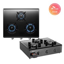 3구 가스렌지 GRA-910SR 전면배터리 안심센서/4단계화력조절/에코버너채용, LPG(프로판가스)-택배발송