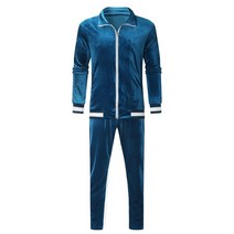 남자 2 조각 Tracksuit 긴 소매 운동복 조깅하는 사람 Activewear 캐주얼 Sweatsuits 스포츠 세트 벨벳 M-3XL