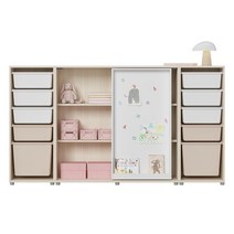 한샘 샘키즈 슬라이딩 수납장 자석보드형 박스 2000, C형 라이트메이플/하프베이지(C)