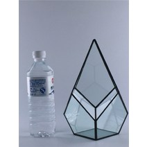 테라리엄 화병 용기 유럽식 기하학 유리 꽃집 투명 테라리움 미니 정원 온실 식물 유리병, (유문) 12CMX17CM