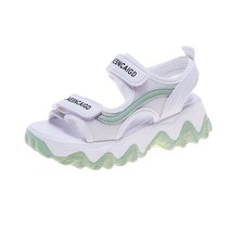 Enjoy 여성 통굽 웨지 벨크로 스포츠 편한 샌들 더로우 5cm