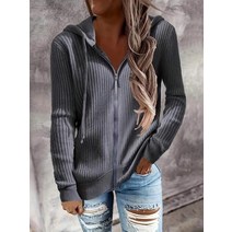 후드집업 솔리드 지퍼 업 스트링 후드티