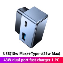 테슬라 2021-2022 모델 3 모델 y obd 고속 충전기 자동차 usb 및 type-c 듀얼 포트 43w 변환 플러그 장식 액세서리 키트, 1개