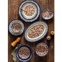 북유럽 폴란드 프라카 그릇 구절판 무자기 포르투갈 도자기 접시 세트, 6.5인치 그릇