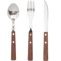 천연우드 커트러리세트 양식기세트 3P, 1인용