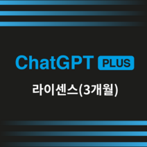 ChatGPT Plus 3개월 라이센스 (챗GPT 플러스 구매대행)