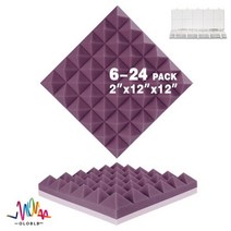 음향사운드디퓨저 방음재 판넬 스피커흡음판 베이스트랩 흡음 방음 103724, High Density_24 Pcs With Tapes, Purple