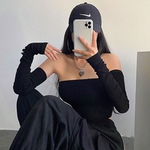 메이킹유 오프숄더 슬림핏 팔토시 민소매 나시 2519더블탑