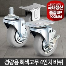 부드러운 고무 회색 드레싱카트 무소음 바퀴 캐스터 회전, 1개