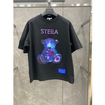 리버클래시 LIS41872 블랙 곰돌이 프린트 반팔티