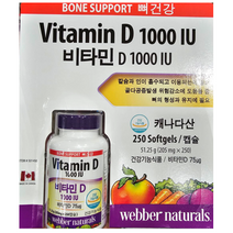 코스트코 웨버네츄럴 비타민D 1000IU 205mg x 250캡슐, 250정, 1개