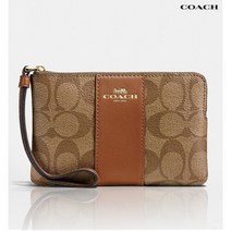 코치 [COACH] 코너 지퍼 시그니처 캔버스 월렛_F58035_BEIGE/BROWN
