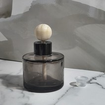 디퓨저용기 - 원형 컬러 블랙 100ml ( 사탕볼우드스틱 대 포함 ), 실버유광
