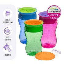 [와우컵] 유아컵 296ml 키즈 트라이탄 /어린이집준비물/흘림방지컵/빨대컵, 그린, 1개