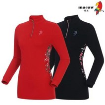 (여성)레터링 패턴 배색 반집업 티셔츠_MIW4TH13