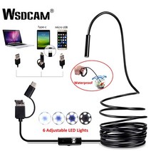 누수탐지기 하수구내시경 배관내시경카메라7mm 3 in 1 usb 미니 캠코더 ip67, 1m, 480p 소프트 와이어