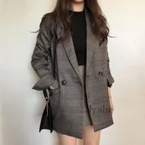 [Myshe]여성 봄가을 정장자켓 체크무늬 자켓 캐주얼 SevenFEI824XZ3