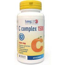 Longlife LongLife® C-complex 1500 |비타민 C 1500mg 적시 방출 |고용량 |감귤류 바이오플라보노이드 및 케르세틴 함유 |방어 |100일 치료 |글루, 1개