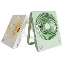 UB 충전식 코드프리 벽걸이 LED 미니 선풍기, 화이트