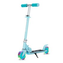 알루미늄 합금 킥 스쿠터 조정 가능한 발 2 바퀴 운동 장난감 소년 선물, 01 lightblue with lamp