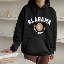 [오버나인] 여성 피치 기모 오버핏 알라바마 후드티