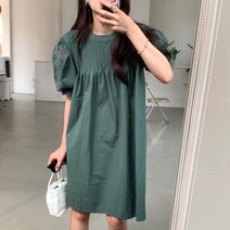 베이비돌 단추 원피스 하객 여름 결혼식 데일리룩 러블리 반팔 미디 회사원 오피스룩 데이트 바캉스 셔링