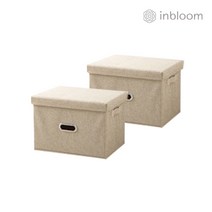 인블룸 1+1세트! 리빙박스A 다용도 정리함 (대형38L 특대형55L 초대형82L), 베이지, 중형 1+1