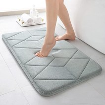 메모리 폼 욕실 매트 그레이 욕실 러그 미끄럼 방지 욕실 러그 슈퍼 흡수성 바닥 매트 부드러운 코랄 벨벳 욕실 매트 세탁 가능한 카펫 빠른 건조 두꺼운 폼 매트 샤워 욕조용 40., D-grey_20 30