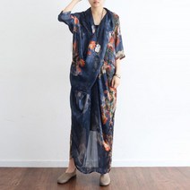 여성 유니크 드레스 2023 봄 가슴 크로스 피쉬 테일 텐셀 실크 린넨 원피스