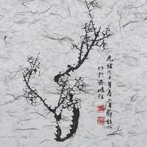 구름한지 썬팅지 75 x 95cm 매난국죽 유리용 운용한지 창호지 인테리어, 매 (내화)
