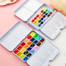 일본 홀베인 물감 수채화 108색 24색 미니 여행 고체, 24색0.5ml