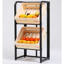 슈퍼마켓 채소 마트 진열대 야채, 3단 우드 50x35x132CM 화이트