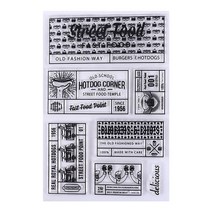 빅벤 공예 투명 스탬프 스크랩북 종이 클리어 수제 장식 선물 고무 카드 DIY 17x12cm, 01 Hot dog
