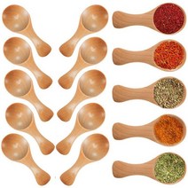 작은 나무 숟가락 양념 오일 커피 차 설탕 20PCS 요리 주방 미니 시음 숟가락 양념 소금 스푼, 하나, 나무 색상