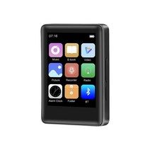 MP3 휴대용 세련된 음악 미디어 플레이어 USB 슈퍼 HiFi 지원 SD 카드 라디오 FM 기록 안드로이드 iOS, [02] black