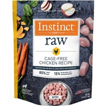 Instinct Frozen Raw Bites 그레인 프리 케이지 프리 치킨 레시피 강아지밥, 6-lb bag