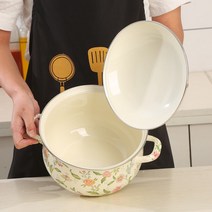 가마솥화덕 70 년대 구식 에나멜 수프 냄비 귀 두꺼운 스튜 팬 유도 밥솥 가스 유니버설, [06] 24cm 터키 냄비 - Lianlihua