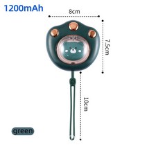 전기히터 난로 온풍기 휴대용 미니 핸드 워머 고양이 발 귀여운 겨울 히터 빠른 난방 USB 충전식 포켓, 02 1200mAh Green