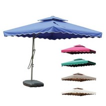 옥상파라솔 파라솔세트 캠핑용파라솔 파라솔그늘막 정원파라솔 카페파라솔 편의점파라솔 대형파라솔 테라스파라솔 야외용파라솔, 사각폴딩파라솔-베이지