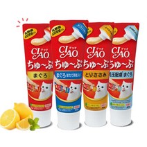 이나바 챠오츄르 챠오츄브 고양이간식 80g 파우치, 참치+헤어볼, 10개