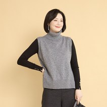 애비뉴투지 엄마옷 폴라 국내제작 여성 가을 겨울 단색 기본핏 니트 조끼 V01208 50대 60대 중년여성