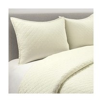 러쉬 데코 벨기에 아마 프리워시드 리넨 리치 코튼 블렌드 3피스 퀼트 세트 킹/칼 킹 아이보리, 상아