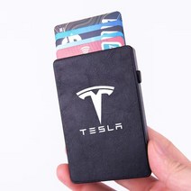 자동차꾸미기 차량악세사리 RFID 도난 방지 탄소 섬유 럭셔리 카드 홀더 은행 신용 스마트 팝업 지갑 테슬, 04 Leather 2