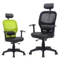 OHM 중 고등 학생 메쉬 의자 독서실 공부 컴퓨터 PC, 해피한마트 레자-블랙