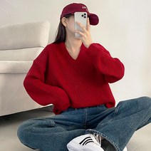 [아방핏/10color] 색감보장 하는 가을 겨울 필수소장 비비드 파스텔 하찌 브이넥 긴팔니트]마스브이넥니트