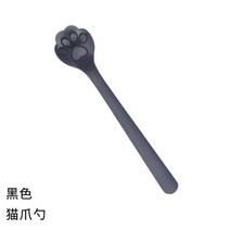 크리 에이 티브 귀여운 고양이 개 발톱 304 스테인레스 스틸 스푼 할로우 아이스크림 커피 차 디저트 주방 식기 액세서리, Black cat paw02