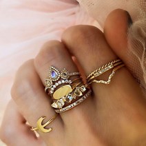 살빠지는 여자를위한 반지 보헤미안 bague 반지 세트 여자 보석 세트 anillos mujer anello schmuck 액세서리 패션 커플 선물 2021